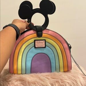 NWOT Disney Loungefly Rainbow Mickey Bag